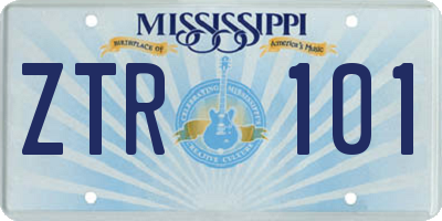 MS license plate ZTR101