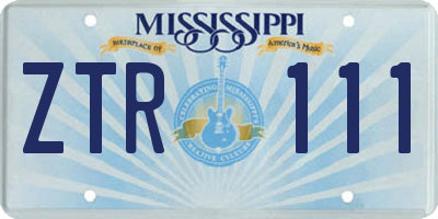 MS license plate ZTR111