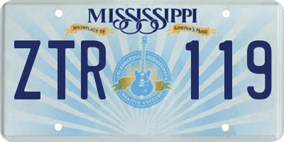 MS license plate ZTR119