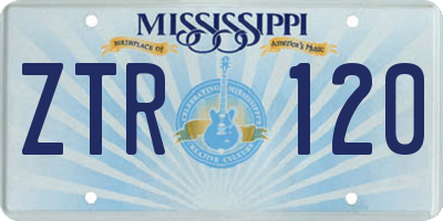 MS license plate ZTR120