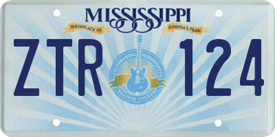 MS license plate ZTR124