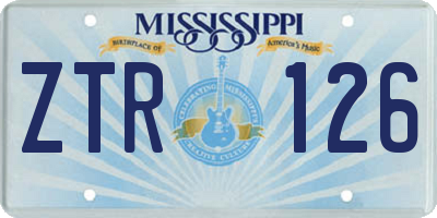 MS license plate ZTR126