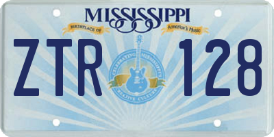 MS license plate ZTR128