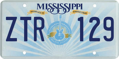 MS license plate ZTR129