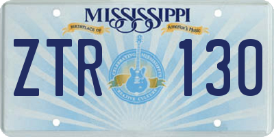 MS license plate ZTR130