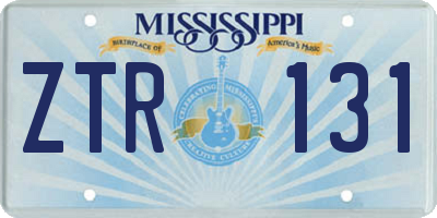MS license plate ZTR131