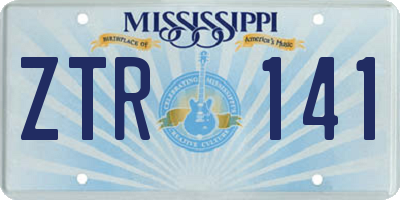 MS license plate ZTR141