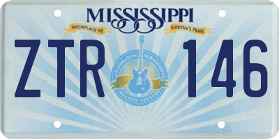 MS license plate ZTR146