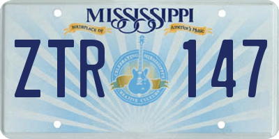 MS license plate ZTR147