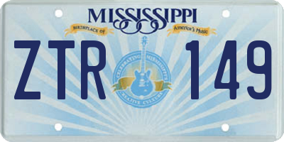 MS license plate ZTR149