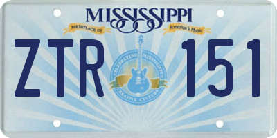 MS license plate ZTR151