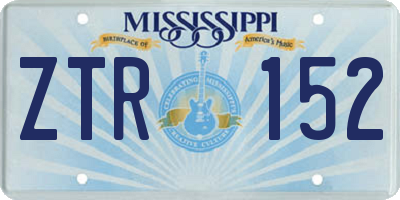 MS license plate ZTR152