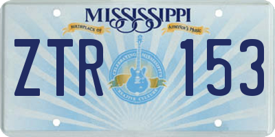 MS license plate ZTR153