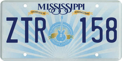 MS license plate ZTR158