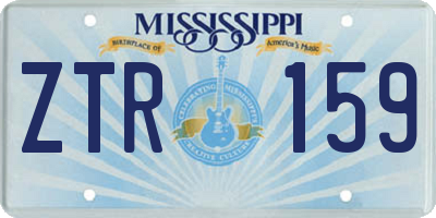 MS license plate ZTR159
