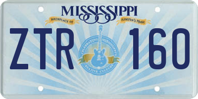 MS license plate ZTR160