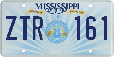 MS license plate ZTR161