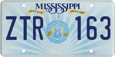 MS license plate ZTR163