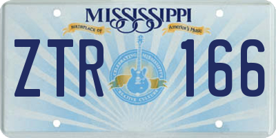 MS license plate ZTR166
