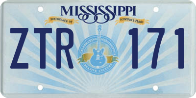 MS license plate ZTR171