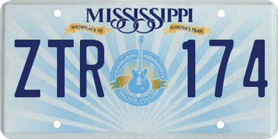 MS license plate ZTR174