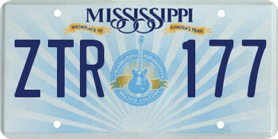 MS license plate ZTR177