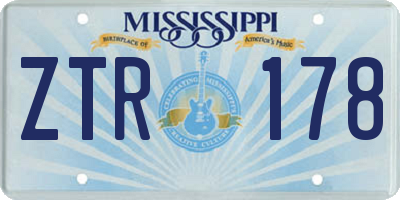 MS license plate ZTR178