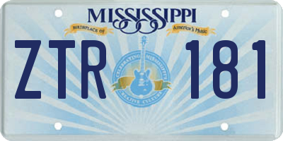 MS license plate ZTR181
