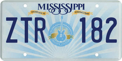 MS license plate ZTR182