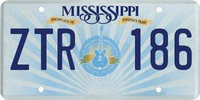 MS license plate ZTR186