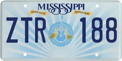 MS license plate ZTR188