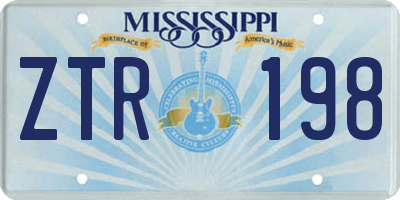 MS license plate ZTR198