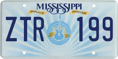 MS license plate ZTR199