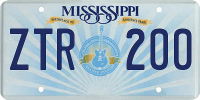 MS license plate ZTR200