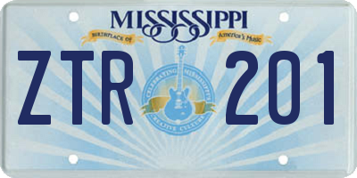 MS license plate ZTR201