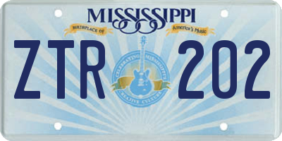 MS license plate ZTR202