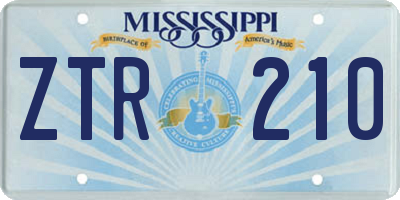 MS license plate ZTR210