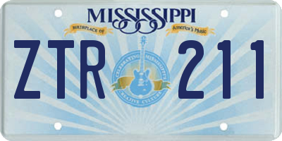 MS license plate ZTR211
