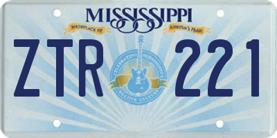 MS license plate ZTR221