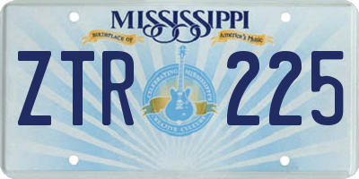 MS license plate ZTR225
