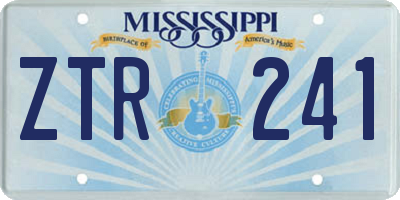 MS license plate ZTR241