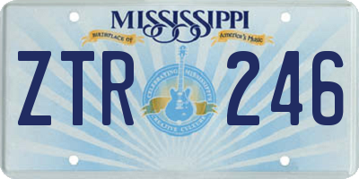 MS license plate ZTR246