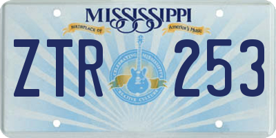 MS license plate ZTR253