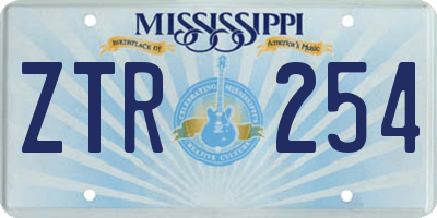MS license plate ZTR254