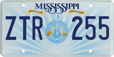 MS license plate ZTR255