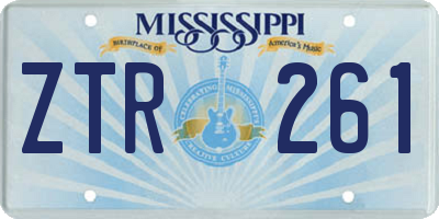 MS license plate ZTR261
