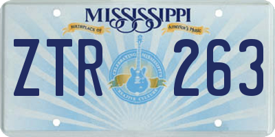 MS license plate ZTR263