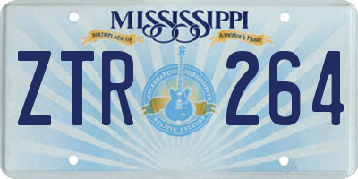 MS license plate ZTR264