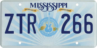 MS license plate ZTR266