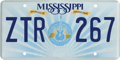 MS license plate ZTR267
